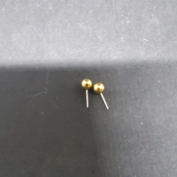 Gold Tone Stud Earrings  - Picture 3 of 3